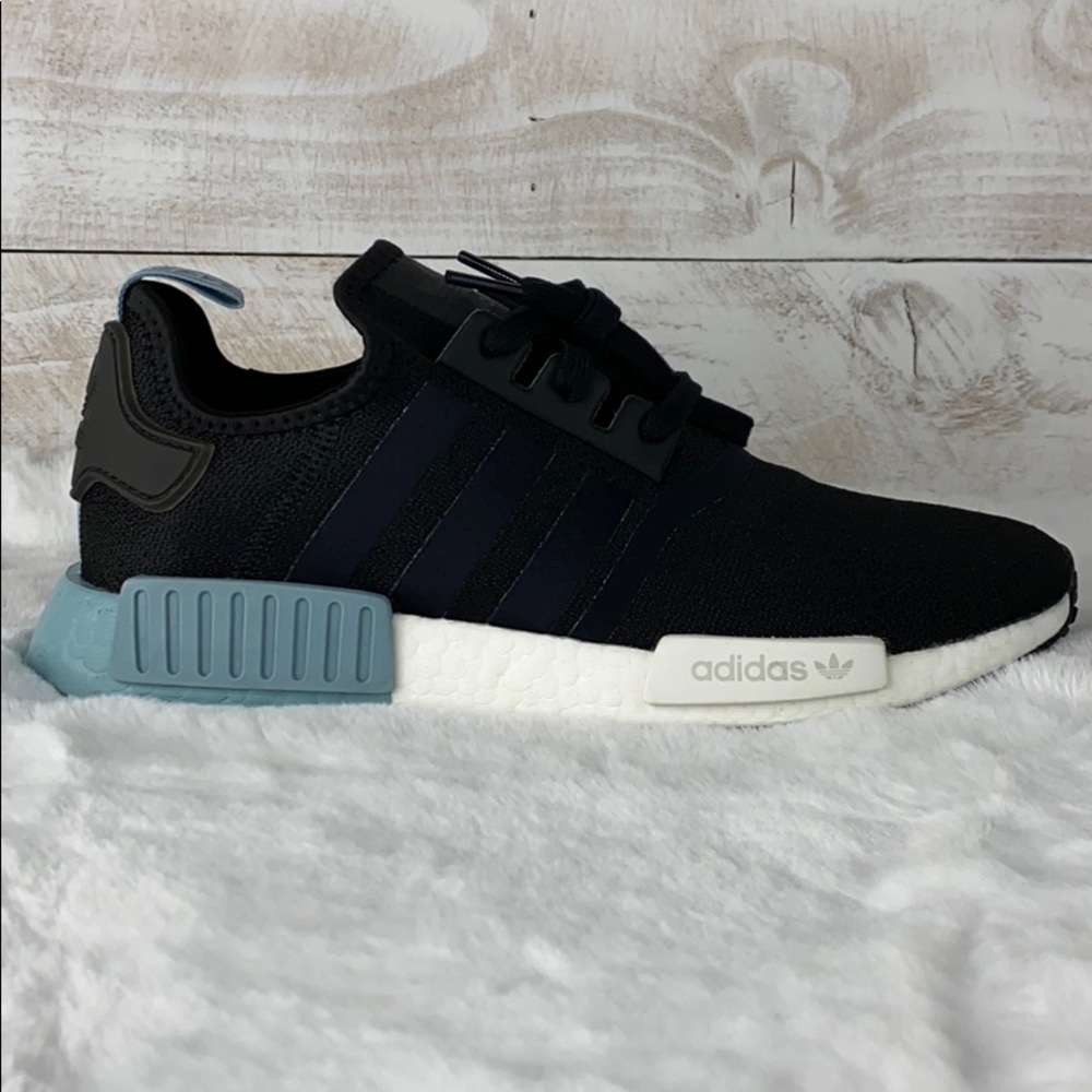 ADIDAS NMD R1 Black Blue White Sneakers